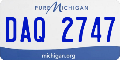 MI license plate DAQ2747