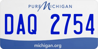 MI license plate DAQ2754