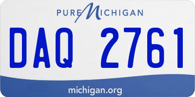 MI license plate DAQ2761