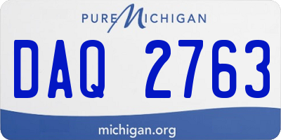 MI license plate DAQ2763