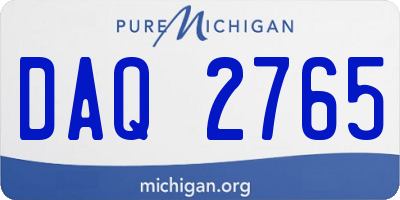 MI license plate DAQ2765