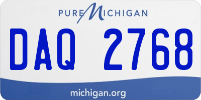 MI license plate DAQ2768