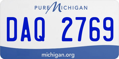 MI license plate DAQ2769
