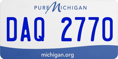 MI license plate DAQ2770
