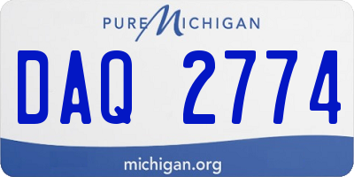 MI license plate DAQ2774