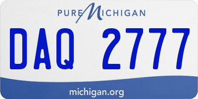 MI license plate DAQ2777