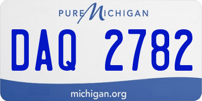 MI license plate DAQ2782