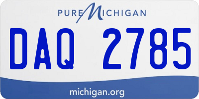 MI license plate DAQ2785