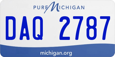 MI license plate DAQ2787