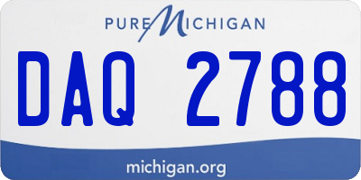 MI license plate DAQ2788