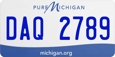 MI license plate DAQ2789