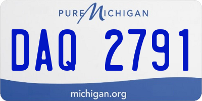 MI license plate DAQ2791