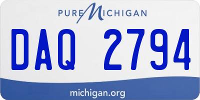 MI license plate DAQ2794