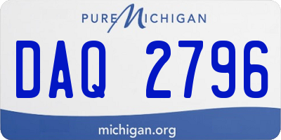 MI license plate DAQ2796