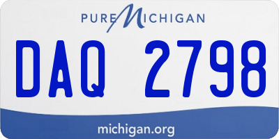 MI license plate DAQ2798