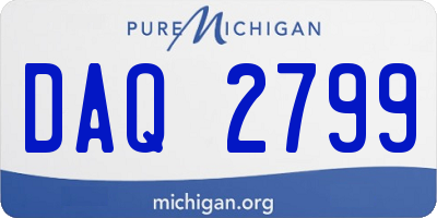 MI license plate DAQ2799