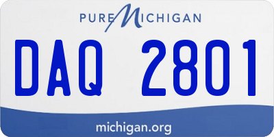 MI license plate DAQ2801