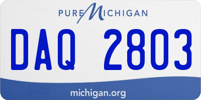 MI license plate DAQ2803