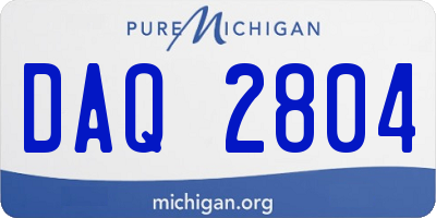 MI license plate DAQ2804