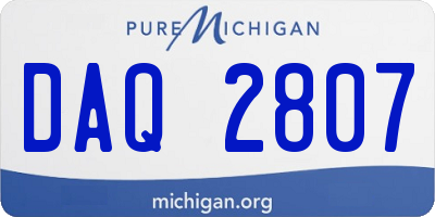 MI license plate DAQ2807