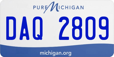 MI license plate DAQ2809