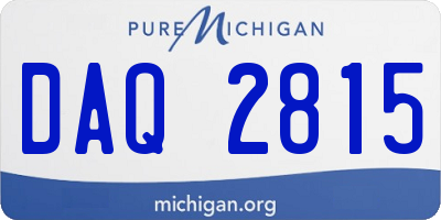 MI license plate DAQ2815