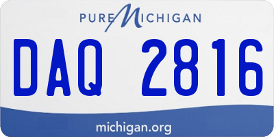 MI license plate DAQ2816