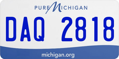 MI license plate DAQ2818