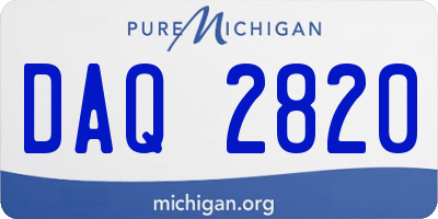 MI license plate DAQ2820