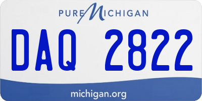 MI license plate DAQ2822