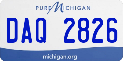 MI license plate DAQ2826
