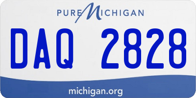 MI license plate DAQ2828