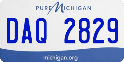 MI license plate DAQ2829