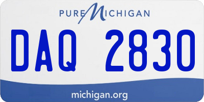 MI license plate DAQ2830