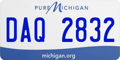 MI license plate DAQ2832