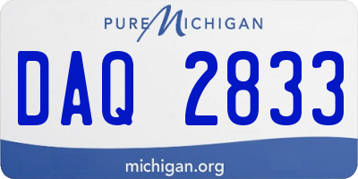 MI license plate DAQ2833