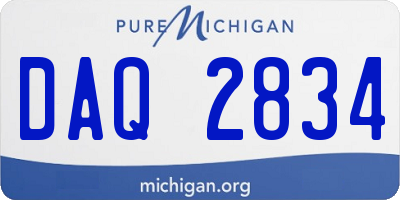 MI license plate DAQ2834