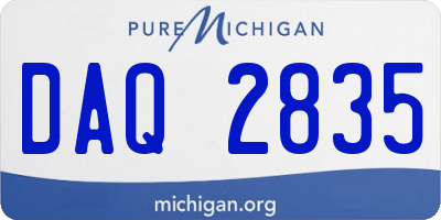 MI license plate DAQ2835