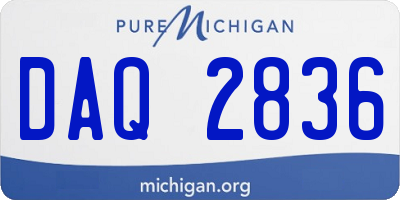 MI license plate DAQ2836