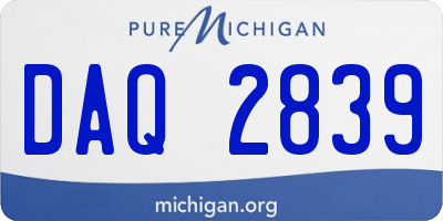 MI license plate DAQ2839