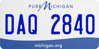 MI license plate DAQ2840