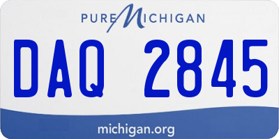 MI license plate DAQ2845