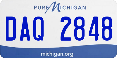 MI license plate DAQ2848