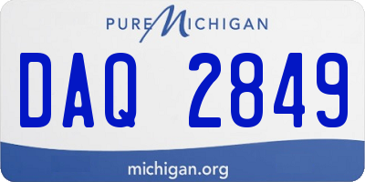 MI license plate DAQ2849