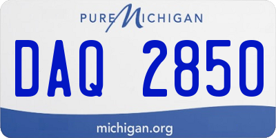 MI license plate DAQ2850