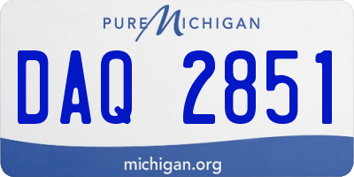 MI license plate DAQ2851