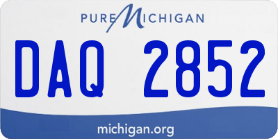 MI license plate DAQ2852