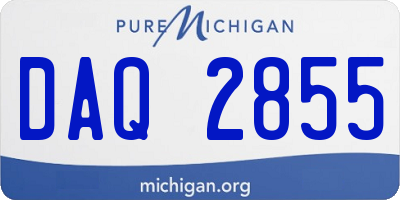 MI license plate DAQ2855