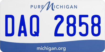 MI license plate DAQ2858