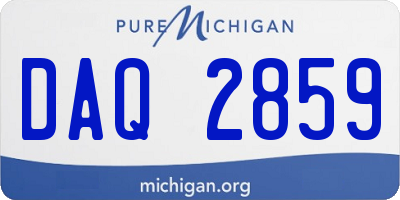 MI license plate DAQ2859
